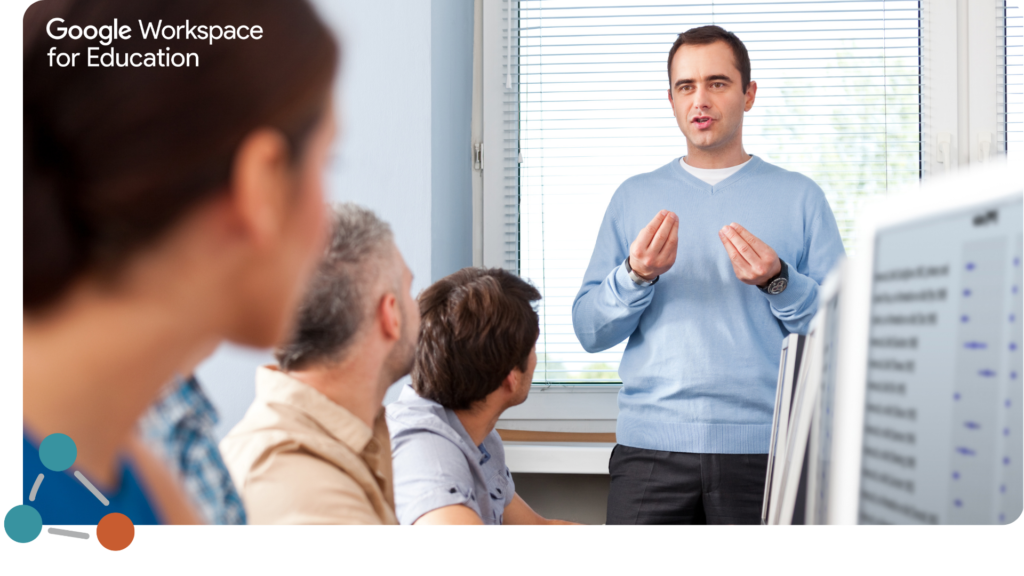 Trainer talking to attendees